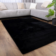 Load image into Gallery viewer, Zwart Tapijt Zacht Hoogpolig Vloerkleed Koho Fluffy
