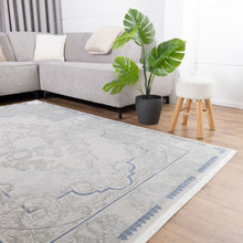 Load image into Gallery viewer, Blauw en Grijs Tapijt Laagpolig Vloerkleed Koho Beige Essence
