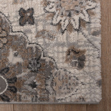Load image into Gallery viewer, Beige met Grijs Tapijt Bloemen Design Laagpolig Vloerkleed Koho Impressive
