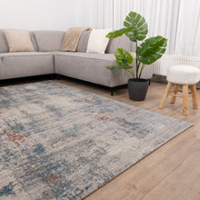 Load image into Gallery viewer, Blauw met Zalm Roze Tapijt Abstract Design Laagpolig Vloerkleed Koho Impressive
