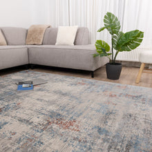 Load image into Gallery viewer, Blauw met Zalm Roze Tapijt Abstract Design Laagpolig Vloerkleed Koho Impressive
