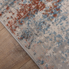 Load image into Gallery viewer, Blauw met Zalm Roze Tapijt Abstract Design Laagpolig Vloerkleed Koho Impressive
