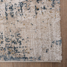 Load image into Gallery viewer, Beige met Blauw en Goud Tapijt Laagpolig Vloerkleed Koho Abstract Reality
