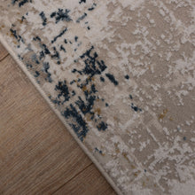 Load image into Gallery viewer, Beige met Blauw en Goud Tapijt Laagpolig Vloerkleed Koho Abstract Reality
