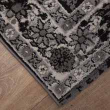 Load image into Gallery viewer, Zwart met Grijs Tapijt Vintage Design Laagpolig Vloerkleed Koho Impressive
