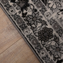 Load image into Gallery viewer, Zwart met Grijs Tapijt Vintage Design Laagpolig Vloerkleed Koho Impressive
