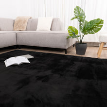 Load image into Gallery viewer, Zwart Tapijt Wasbaar Laagpolig Vloerkleed met Anti Slip Koho Soft Comfort Wasbaar op 30°
