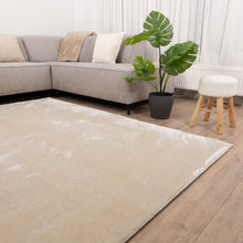 Load image into Gallery viewer, Crème Tapijt Wasbaar Laagpolig Vloerkleed met Anti Slip Koho Soft Comfort Wasbaar op 30°
