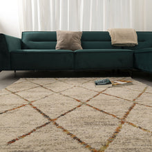 Load image into Gallery viewer, Crème/Oranje Kleurrijk Tapijt Dik Kwaliteitsvol Laagpolig Vloerkleed Koho Belgian Premium
