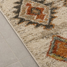 Load image into Gallery viewer, Crème/Oranje Kleurrijk Tapijt Dik Kwaliteitsvol Laagpolig Vloerkleed Koho Belgian Premium Scandinavisch Berber Design
