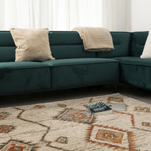 Load image into Gallery viewer, Crème/Oranje Kleurrijk Tapijt Dik Kwaliteitsvol Laagpolig Vloerkleed Koho Belgian Premium Scandinavisch Berber Design
