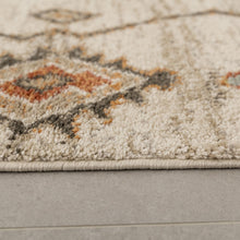 Load image into Gallery viewer, Crème/Oranje Kleurrijk Tapijt Dik Kwaliteitsvol Laagpolig Vloerkleed Koho Belgian Premium Scandinavisch Berber Design
